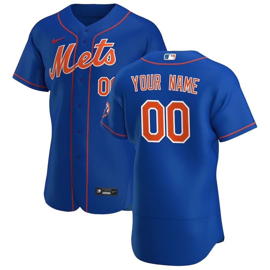 Men's New York Mets Custom Nike Royal Alternate 2020 Authentic Flexbase MLB Jersey(Name and number remark in comment column)