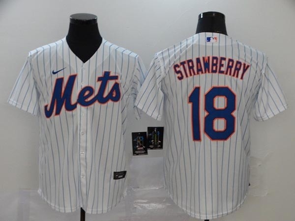 MLB New York Mets #18 Darryl Strawberry White 2020 Nike Cool Base Jersey