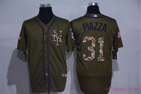 MLB New York Mets #31 Mike Piazza Olive 2020 Nike Cool Base Jersey