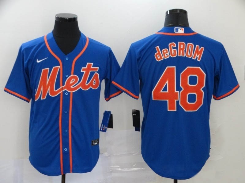 MLB New York Mets #48 Jacob DeGrom Blue 2020 Nike Cool Base Jersey