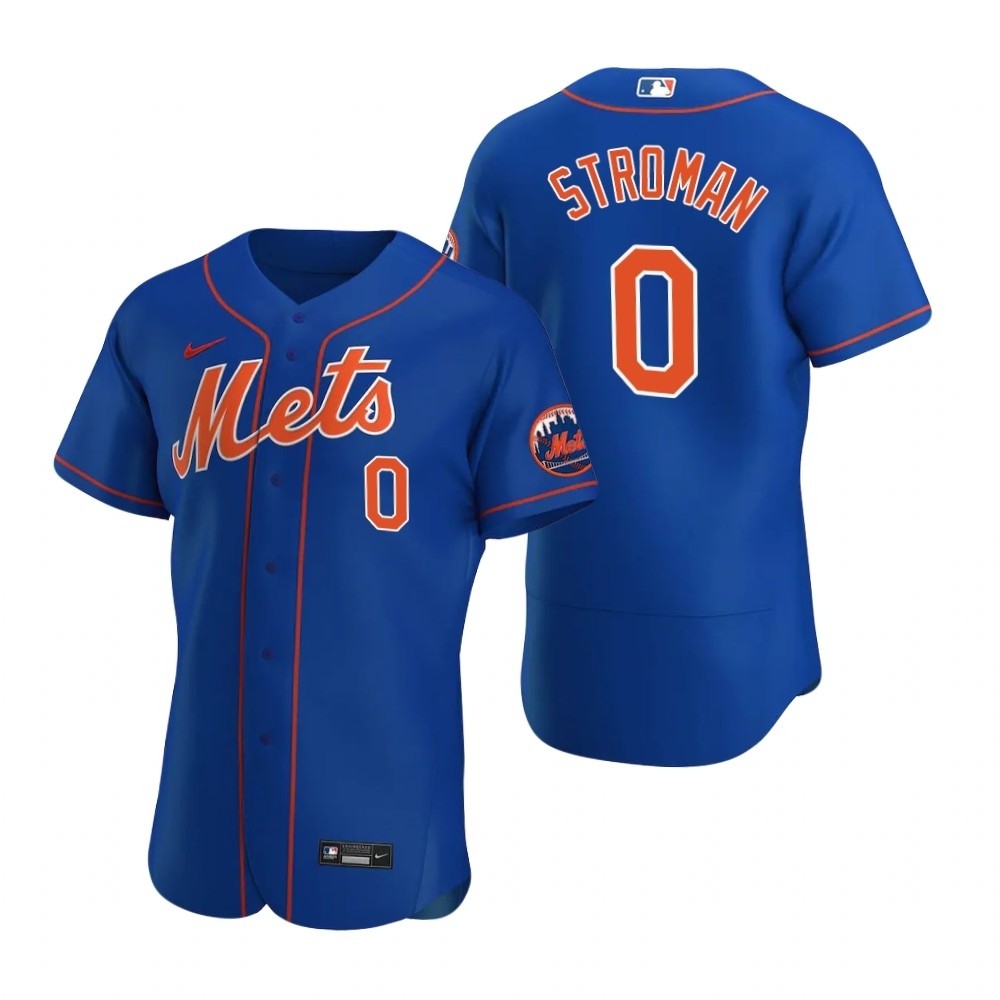 Men's New York Mets #0 Marcus Stroman Nike Royal Alternate 2020 Authentic Player MLB Jersey