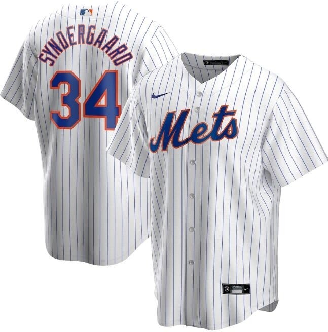 Men's New York Mets #34 Noah Syndergaard Nike White Home 2020 Coolbase Jersey