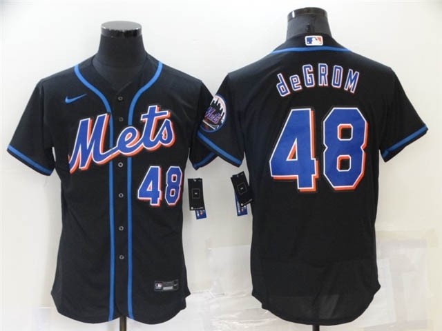 New York Mets #48 Jacob deGrom Black Flex Base Jersey