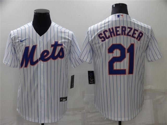 New York Mets #21 Max Scherzer White Cool Base Jersey