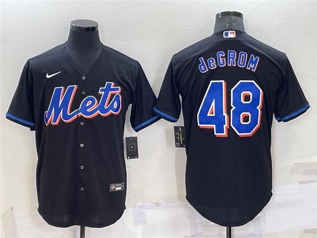 New York Mets #48 Jacob deGrom 2022 Black Cool Base Jersey