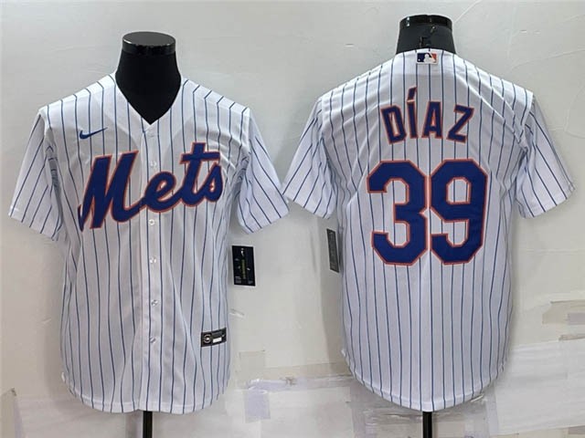 Men's New York Mets #39 Edwin Diaz White Cool Base Jersey