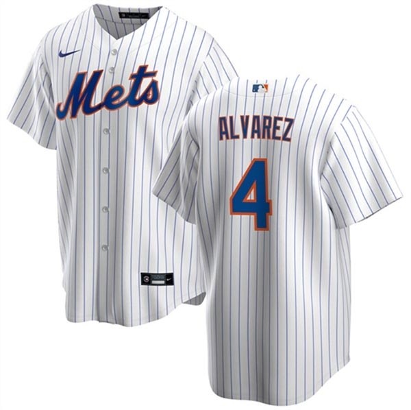 Men's New York Mets #4 Francisco alvarez White Cool Base Stitched Baseball Jersey