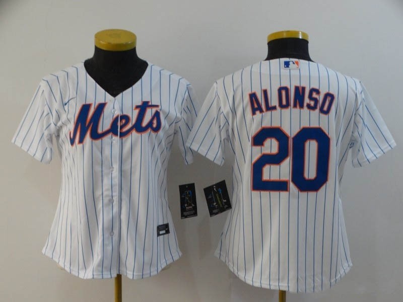 Women New York Mets #20 Pete Alonso White 2020 Nike Cool Base Jersey