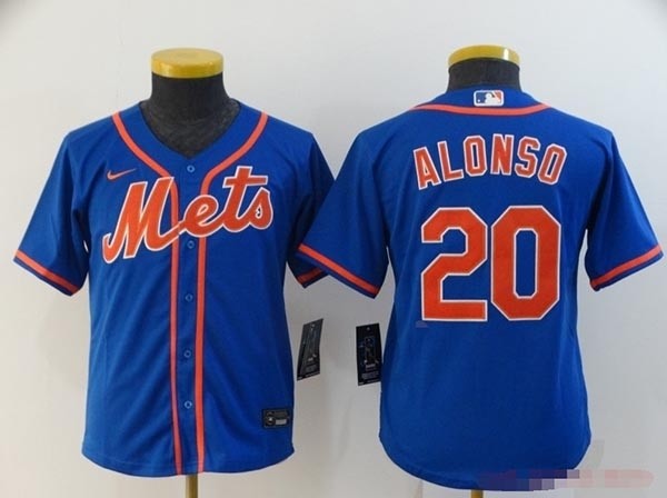 Youth New York Mets #20 Pete Alonso Blue 2020 Nike Cool Base Jersey