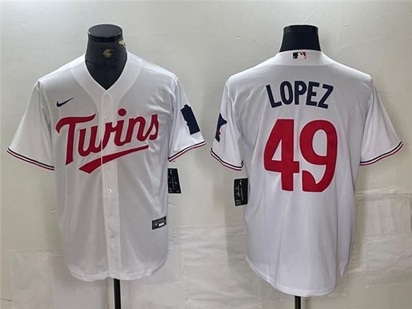 Men's Minnesota Twins #49 Pablo Lopez White Limited Jersey