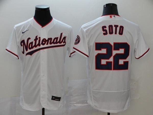 MLB Washington Nationals #22 Juan Soto White Nike 2020 Flexbase Jersey