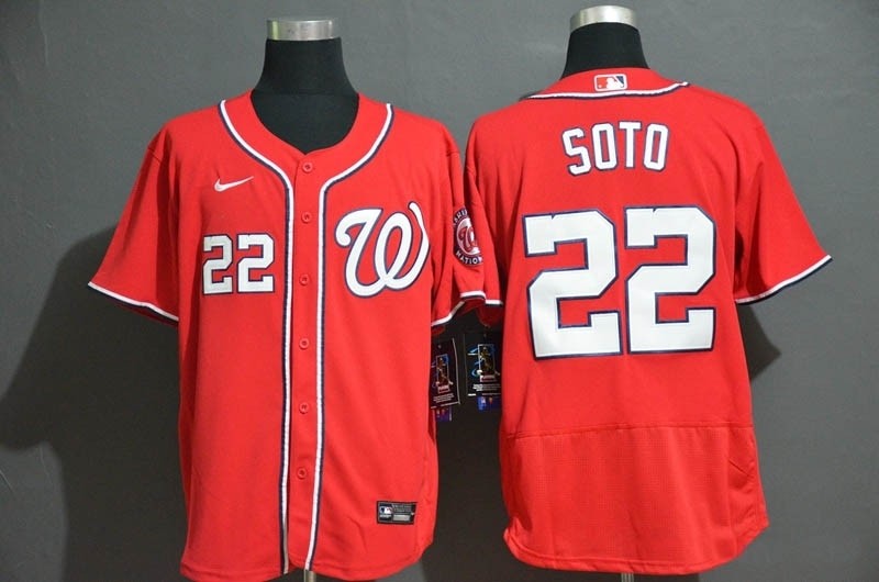 MLB Washington Nationals #22 Juan Soto Red 2020 Nike Flexbase Jersey