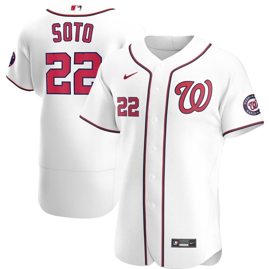 Men's Washington Nationals #22 Juan Soto Nike White Home 2020 Authentic Player MLB Jersey