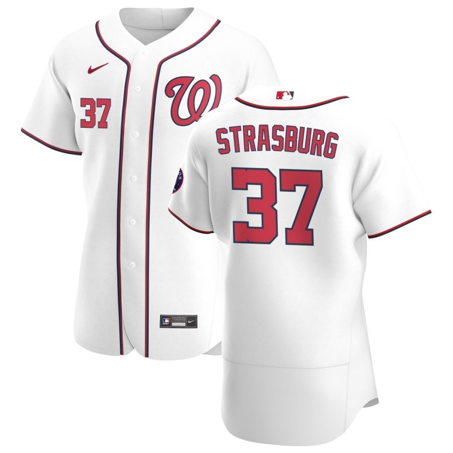 Men's Washington Nationals #37 Stephen Strasburg Nike White Home 2020 Authentic Player MLB Jersey