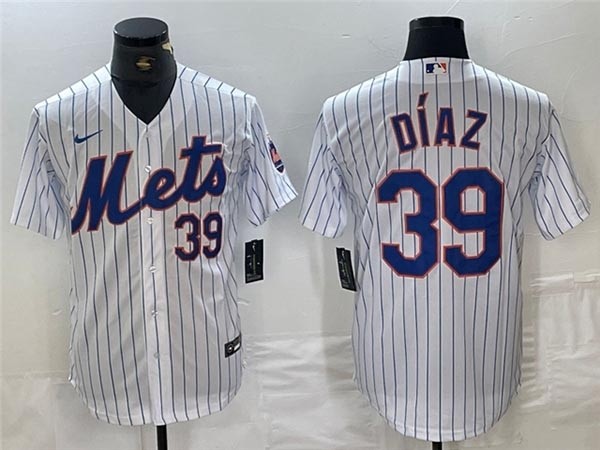 Men's New York Mets #39 Edwin Diaz White Home Limited Jersey