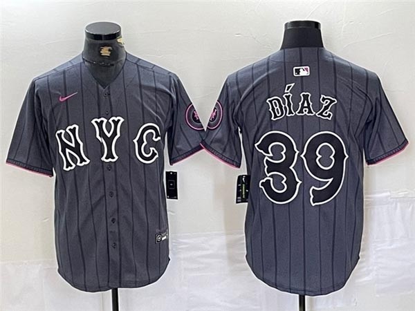 Men's New York Mets #39 Edwin Diaz Graphite 2024 City Connect Limited Jersey