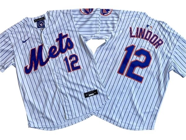 Men's New York Mets #12 Francisco Lindor White Cool Base Jersey