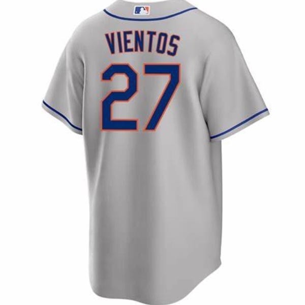 Men's New York Mets #27 Mark Vientos Gray Cool Base Jersey