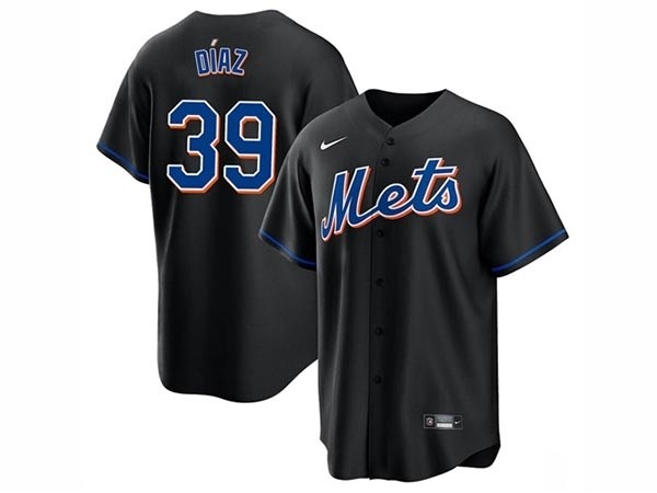 Men's New York Mets #39 Edwin Diaz Black Cool Base Jersey