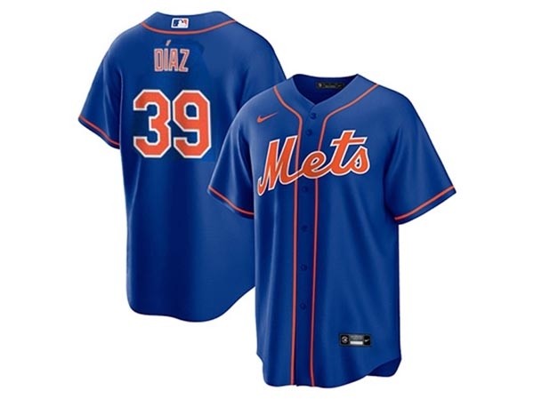 Men's New York Mets #39 Edwin Diaz Royal Blue Cool Base Jersey