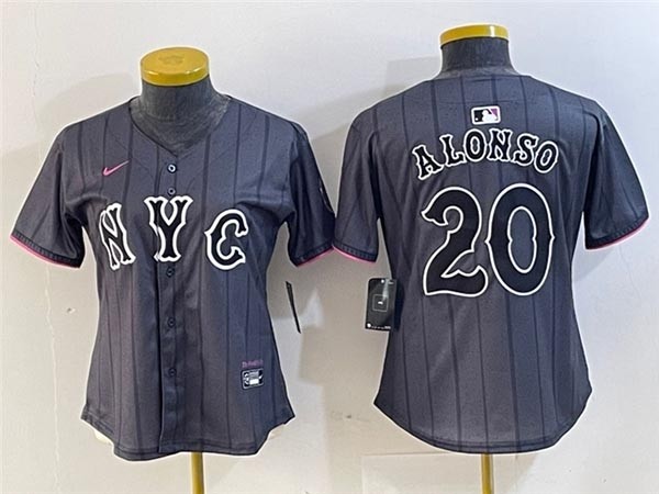 Women's New York Mets #20 Pete Alonso Graphite 2024 City Connect Limited Jersey