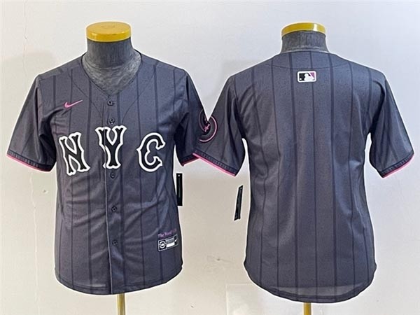 Youth New York Mets Graphite 2024 City Connect Limited Team Jersey