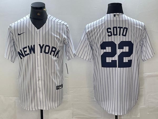 Men's New York Yankees #22 Juan Soto White Fashion Jersey