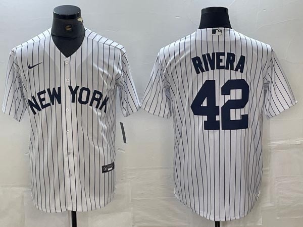 Men's New York Yankees #42 Mariano Rivera White Fashion Jersey