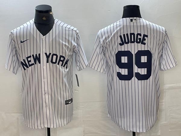 Men's New York Yankees #99 Aaron Judge White Fashion Jersey