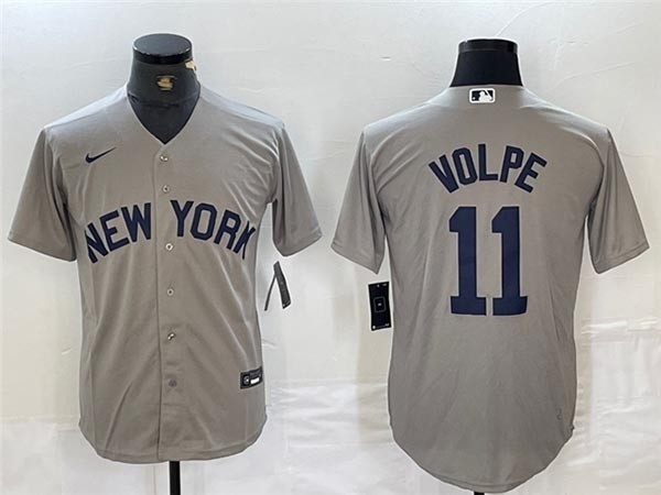 Men's New York Yankees #11 Anthony Volpe Gray Away Limited Jersey