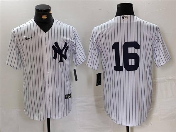 Men's New York Yankees #16 Whitey Ford White Without Name Jersey