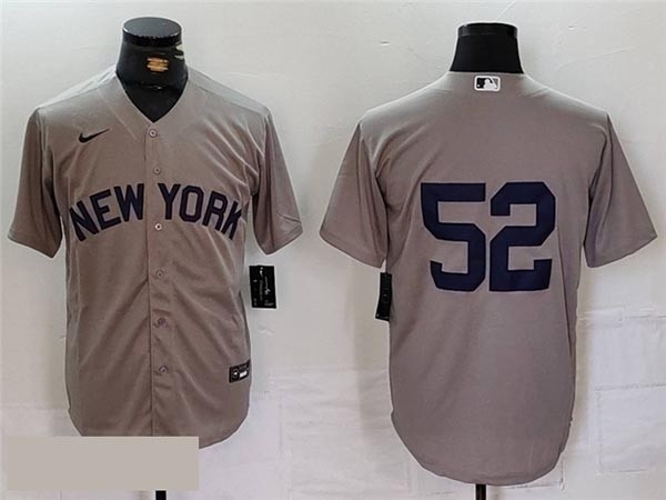 Men's New York Yankees #52 CC Sabathia Gray Away Limited Jersey