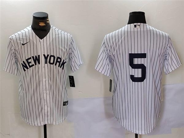 Men's New York Yankees #5 Joe DiMaggio White Fashion Jersey