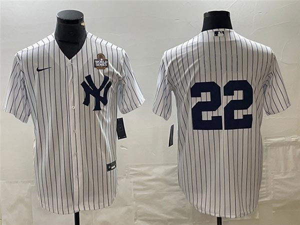 Men's New York Yankees #22 Juan Soto White 2024 World Series Limited Jersey