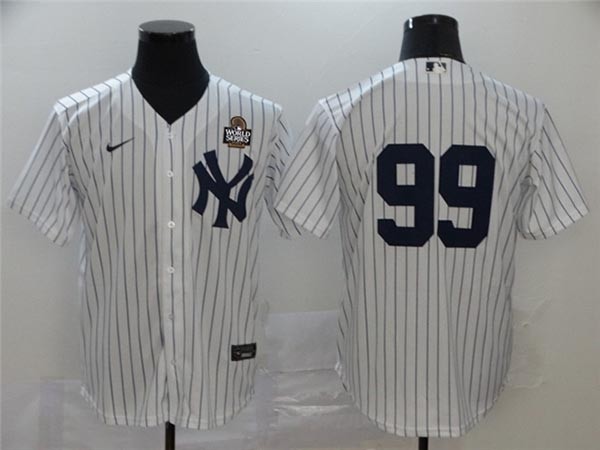 Men's New York Yankees #99 Aaron Judge White 2024 World Series Limited Jersey