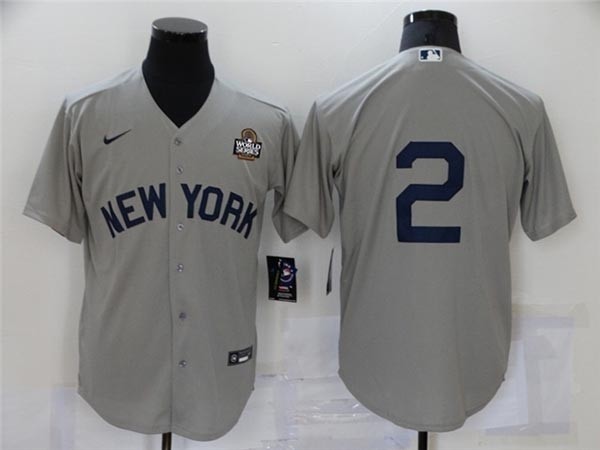 Men's New York Yankees #2 Derek Jeter Gray Away 2024 World Series Limited Jersey