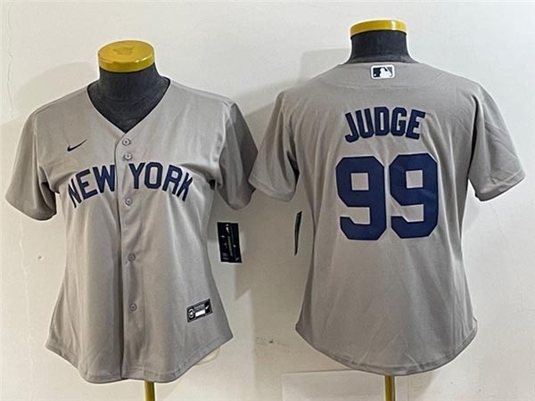 Women's New York Yankees #99 Aaron Judge Gray Away Limited Jersey