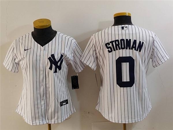 Women's New York Yankees #0 Marcus Stroman White Jersey