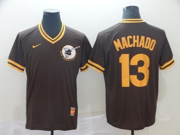 MLB San Diego Padres #13 Manny Machado Brown Nike Throwback Jersey