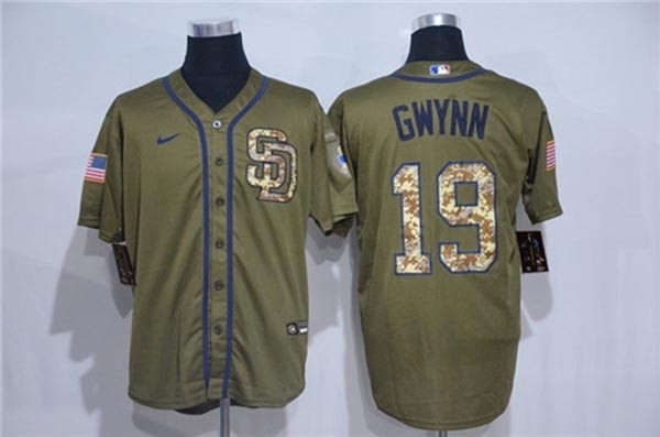 MLB San Diego Padres #19 Tony Gwynn Olive 2020 Nike Cool Base Jersey