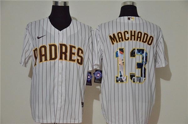 MLB San Diego Padres #13 Manny Machado White Nike Cool Base Player Jersey