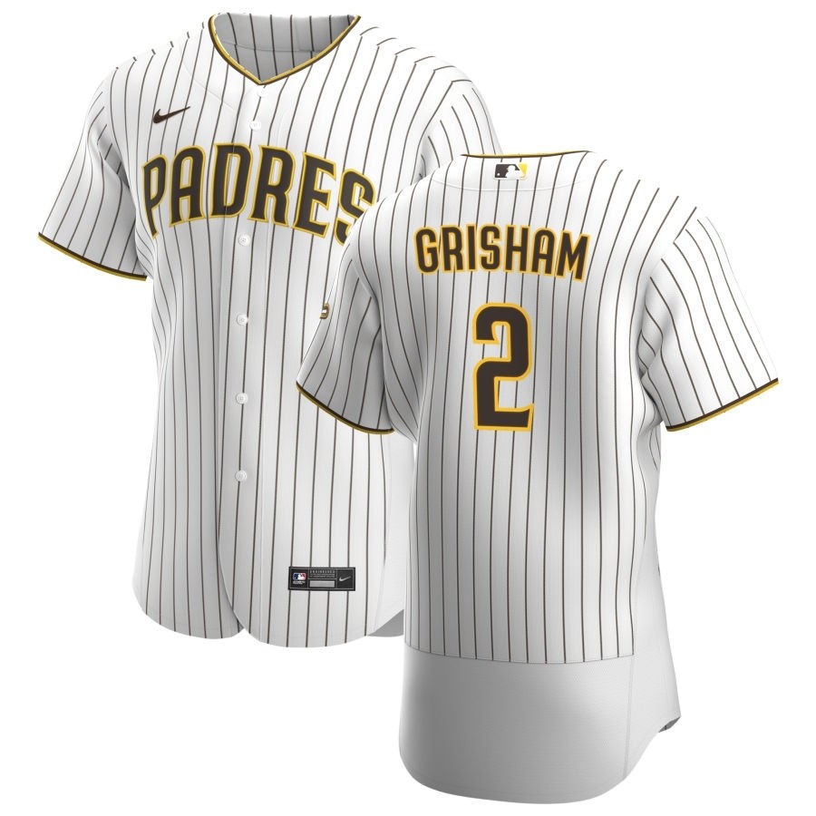 Men's San Diego Padres #2 Trent Grisham Nike White Brown Home 2020 Authentic Player Jersey