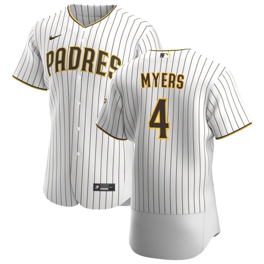 Men's San Diego Padres #4 Wil Myers Nike White Brown Home 2020 Authentic Player Jersey