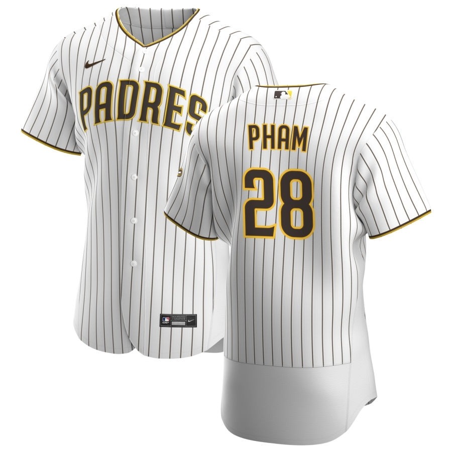 Men's San Diego Padres #28 Tommy Pham Nike White Brown Home 2020 Authentic Player Jersey