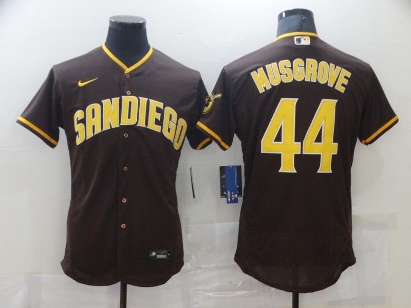 Men's San Diego Padres #44 Musgrove Brown Tan Authentic Alternate Player Jersey