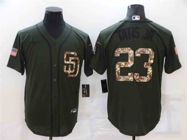 San Diego Padres #23 Fernando Tatis Jr. Green Salute To Service Cool Base Jersey