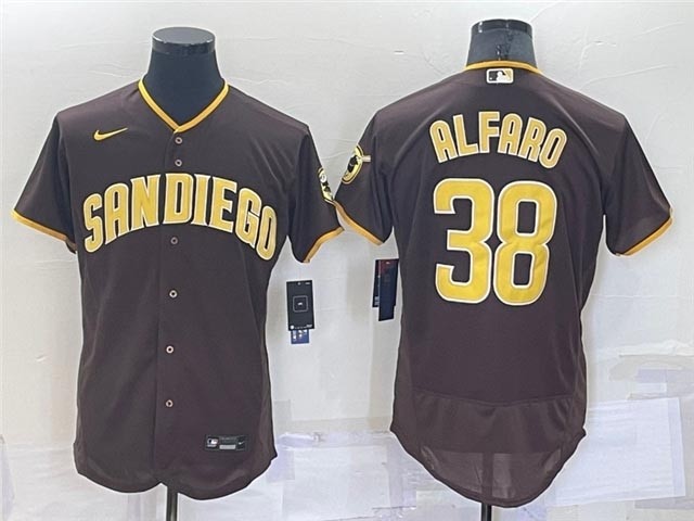 Men's San Diego Padres #38 Jorge Alfaro Brown Flex Base Jersey