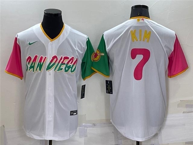 San Diego Padres #7 Ha-Seong Kim White 2022 City Connect Cool Base Jersey