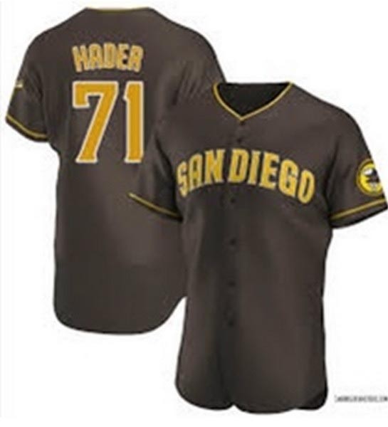 Men's San Diego Padres #71 Josh Hader Brown Flex Base Stitched Baseball Jersey