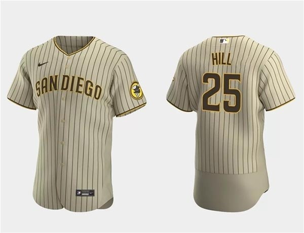 Men's San Diego Padres #25 Tim Hill Tan Flex Base Stitched Baseball Jersey